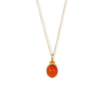 Carnelian And Citrine Pendant In Yellow Gold