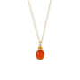 Carnelian And Citrine Pendant In Yellow Gold