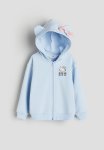 Printed Zip-through Hoodie - Light Blue & Hello Kitty