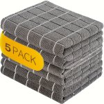 5PCS 10PCS Industrial Scouring Pad Checkered Gray Super Absorbent Soft Quick Drying Cleaning Towel For Hotel Restaurant