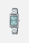Casio Analog Stainless Dial Blue Watch - Silver