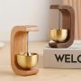 1pc Dopamine Wind Chime Magnetic Suction Surface No Punching Doorstep Wind Chime Beech Wood Car Doorstep Reminder Bell Copper Bell Beech Wood Copper Ornament