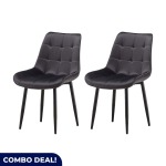 Grey Velvet Dining Chair – Set Of 2