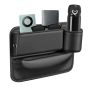 Smeyta 1PC Pu Leather Car Seat Gap Organizer Leather Car Seat Gap Filler Organizer With Cup Holder Car Seat Gap Filler With Phone Holder