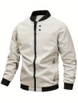 Classic Design Lightweight Windbreaker Jacket Casual Zipper Pocket Jacket