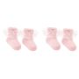 2 Pack - Baby Lace Ruffle & Bow Design Socks - Pink