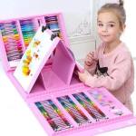Childrens 208 Pieces Painting Brush Set With Drawing Board - Blue