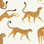 Roommates RMK11985RL White And Orange Cheetah Cheetah Peel And Stick Wallpaper