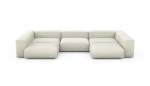 U-shape Sofa - Linen - Platinum - 377CM X 199CM