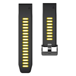 Kd Quick Fit 26MM Silicone Band Garmin Fenix 5X 6X 3 3HR Black & Yellow