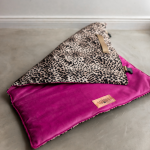 Travel Blanket For Pets - Leopard Print With Pink Velvet