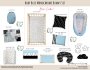 Cot Duvet Bedding Baby Blue Monochrome Bunny Set