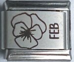 9MM Laser Italian Charm - February Flower