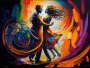 Canvas Wall Art - Canvas Wall Art: Loves Dance Acrylic Abstract - B1346 - 120 X 80 Cm