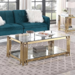 Glass Top Coffee Table - Gold