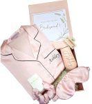 Bridesmaid Proposal Gift Box With Pajama Set Personalized Proposal Box With Satin Pajamas Will You Be My Bridesmaid