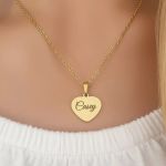 Casey Personalized Heart Necklace Stainless Steel Silver Gold Or Rose Gold Ready In 3 Days - Silver