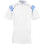 Mens Score Golf Shirt White Light Blue