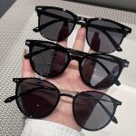 3 Pcs Fashion Glasses Stylish Round Retro Rivet Design Lens For Hiking PC Frame Perfect For Street Style