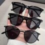 3 Pcs Fashion Glasses Stylish Round Retro Rivet Design Lens For Hiking PC Frame Perfect For Street Style