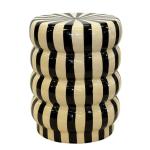 Striped Ceramic Side Table - Black