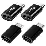 Micro USB To USB C Adapter 4 Pack Type C Male To Micro USB Female Adapter And Microusb Male To USB C Female Adaptor