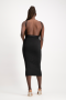 Ashely Draped Backless Midi Dress - Black - M