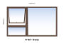 Top Hung Aluminium Window Bronze PT159 1 Vent W1500MM X H900MM