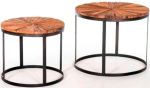Four Corners Reclaimed Wood And Metal Side Table ST21