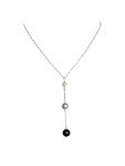 Ombr Pearl Necklace Lariat Y Necklace Sterling Silver Adjustable Length On Trend Versatile Style Handmade By Let Loose Jewelry