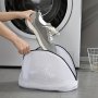 1pc Mesh Laundry Bag For Trainers Shoes Boot Mesh Washing Bag With Zipper For Washing Machines Gray Laundry Room Accessories