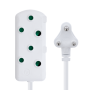 10M Sbs Extension Cable/cord/lead Multiplug - Heavy Duty - White