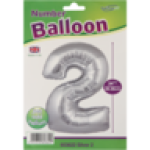 UK Silver Number 2 Foil Balloon 86CM