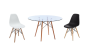3 Piece Glass Table And Wooden Leg Chairs