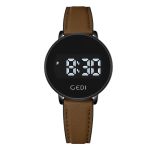 Womens Fashion Sport Digital LED Touch Screen Watch Date Calendar Silicone Band Minimalist Dress Waterproof Ladies Wristwatch Br