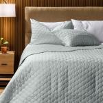 Wild Protea Microfibre Printed Quilt Set Duck Egg - King super King 250X270CM
