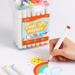 12 Assorted Colours Dual-tip Markers