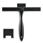 Netany Shower Squeegee 12-INCH Matte Black Squeegee All-purpose Stainless Steel Squeegee For Bathroom Shower Doors Mirrors Tiles