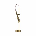 Larry LED Metal Table Lamp Satin Brass Black Gold - Gold