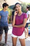 Ladies Burgundy Live Basic Tee - L