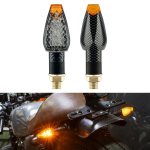 2 Pcs KC025 Motorcycle 14LED Turn Signal Light Lattice Shell + Transparent Black Lenses