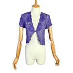 Purple Crochet Cardigan - S