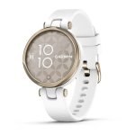 Garmin Lily Cream Gold Bezel with White Case and Silicone Band
