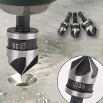 3PCS Carbon Steel 90-DEGREE 1 4" Hexagonal Shank Chamfering Woodworking Hole Opener Drill Bits
