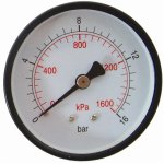 AirCraft Pressure Gauge 63MM Rear Fit 1 4" 0-16BAR 0-1600KPA