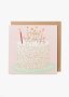 Female Birthday Cake Glitter Sprinkles Square Card