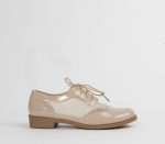 Flat Brogue - 8 Beige