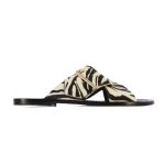 Slip-on Buckle Sandals -black white