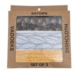 Cotton Kitchen Towels Dandelion Leaves 3 Piece