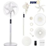 Sunx Fan Ac dc Operation 14" Rechargeable Home Solar Fans 8003